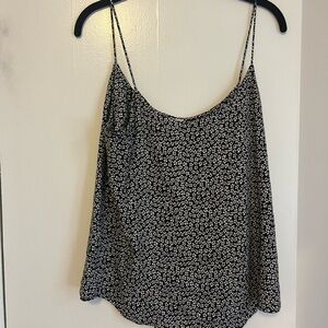 Reformation Black and White Floral Women's Tank Top